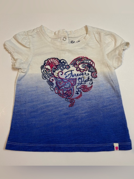 Lucky Brand Other - Lucky Brand White to Blue Ombre Heart Graphic Tee